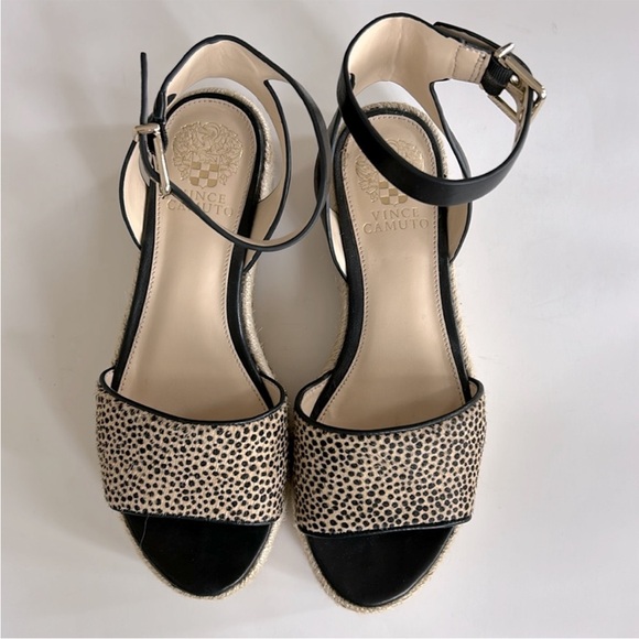 Vince Camuto Kathalia Sandal Espadrille in Natural Spotted Haircalf - Picture 2 of 11